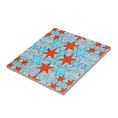 青と赤の星型 タイル (側面)