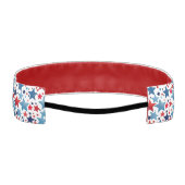 青と赤の星愛国的なヘッドバンド アスレチックヘッドバンド (裏面)