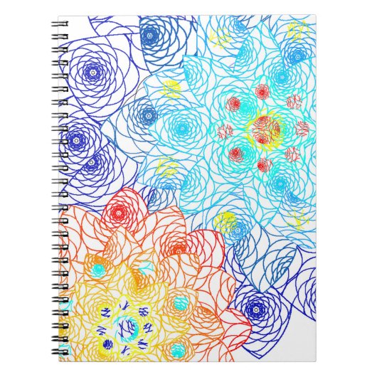 青と赤の春の花 ノートブック (正面)