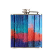 青と赤の木材ヴィンテージ フラスク (裏面)