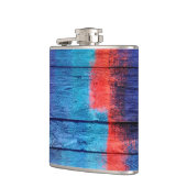 青と赤の木材ヴィンテージ#2 フラスク (左)