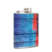 青と赤の木材ヴィンテージ#2 フラスク (右)