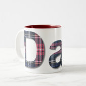 青と赤の格子縞パパ ツートーンマグカップ (正面左)