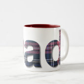 青と赤の格子縞パパ ツートーンマグカップ (正面右)