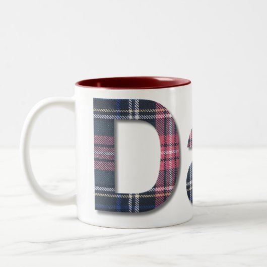 青と赤の格子縞パパ ツートーンマグカップ (左)