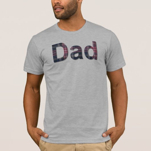 青と赤の格子縞パパ Tシャツ (正面)
