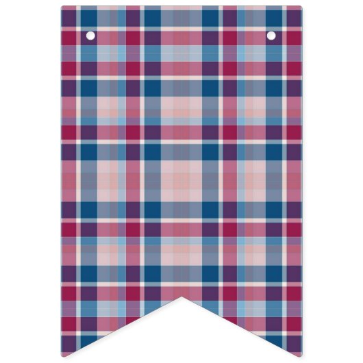 青と赤の格子縞 バンティングフラッグ (第1の旗)