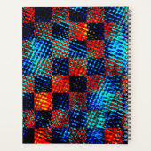 青と赤の格子縞、汚れまたは汚れたフェイク プランナー手帳 (裏面)