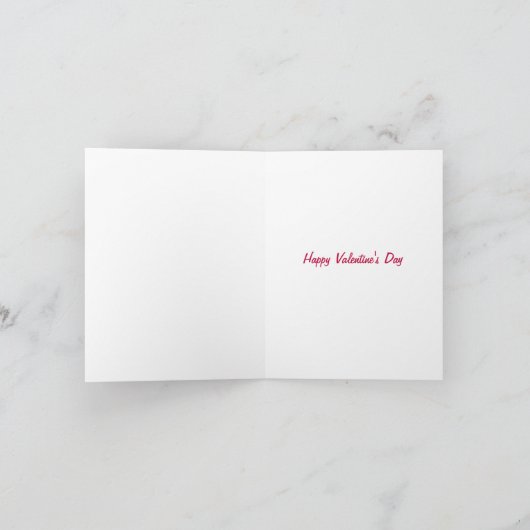 青と赤の水の色のハートバレンタイン シーズンカード (内部)