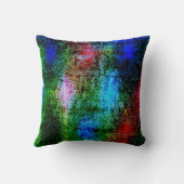 青と赤の泥を緑の絵を描粘液で削り取った クッション (裏面)