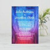 青と赤の炎の結婚式招待状テンプレート 招待状 (スタンド正面)