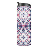 青と赤の絞り染めパターン タンブラー (回転右)