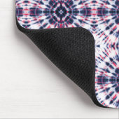 青と赤の絞り染めパターン マウスパッド (コーナー)