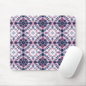 青と赤の絞り染めパターン マウスパッド (マウス)