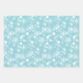 青と赤の緑のクリスマスツリーの雪 ラッピングペーパーシート (正面3)