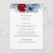 青と赤の色の花結婚の情報 エンクロージャーカード (正面)