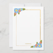 青と赤の花と交差 招待状 (裏面)