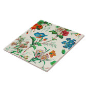 青と赤の花のヴィンテージのパタ絵画ーン タイル (側面)