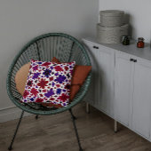 青と赤の花枕 クッション