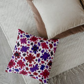 青と赤の花枕 クッション