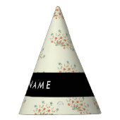 青と赤の花 ブラック あなたの名前 パーティーハット (右)