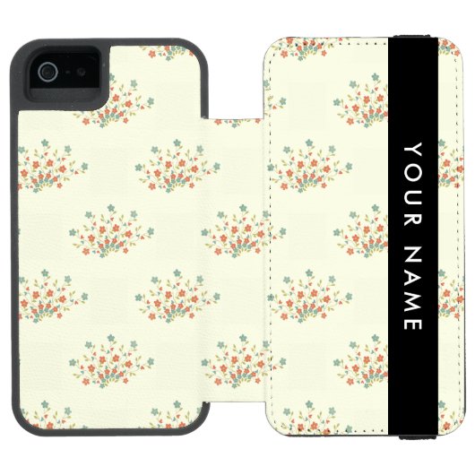 青と赤の花 ブラック あなたの名前 INCIPIO iPhoneウォレットケース (フォリオ Open)