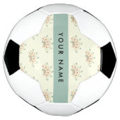 青と赤の花、ブルー、あなたの名前 サッカーボール (回転)