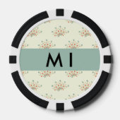 青と赤の花、ブルー、あなたの名前 ポーカーチップ (正面)