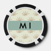 青と赤の花、ブルー、あなたの名前 ポーカーチップ (裏面)