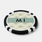 青と赤の花、ブルー、あなたの名前 ポーカーチップ (シングル)