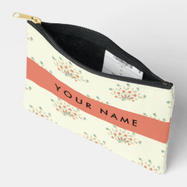 青と赤の花、赤、あなたの名前 アクセサリーポーチ