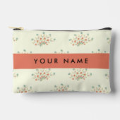 青と赤の花、赤、あなたの名前 アクセサリーポーチ (正面)