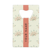 青と赤の花、赤、あなたの名前 クレジットカード栓抜き (裏面)