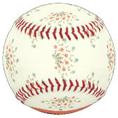 青と赤の花、赤、あなたの名前 ソフトボール (裏面)