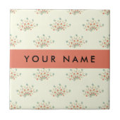 青と赤の花、赤、あなたの名前 タイル (正面)