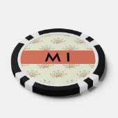 青と赤の花、赤、あなたの名前 ポーカーチップ (シングル)