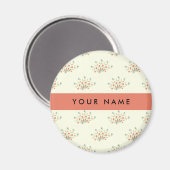 青と赤の花、赤、あなたの名前 マグネット (正面/裏面)