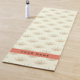 青と赤の花、赤、あなたの名前 ヨガマット