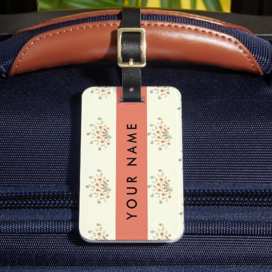 青と赤の花、赤、あなたの名前 ラゲッジタグ (正面インサイチュ2)