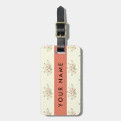 青と赤の花、赤、あなたの名前 ラゲッジタグ (正面縦)