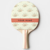 青と赤の花、赤、あなたの名前 卓球ラケット (正面)