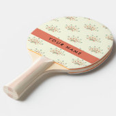 青と赤の花、赤、あなたの名前 卓球ラケット (正面アングル)