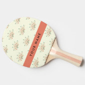 青と赤の花、赤、あなたの名前 卓球ラケット (横)