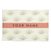 青と赤の花、赤、あなたの名前 枕カバー (裏面)