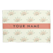 青と赤の花、赤、あなたの名前 枕カバー (正面)