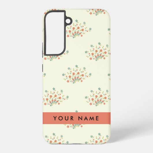 青と赤の花、赤、あなたの名前 SAMSUNG GALAXYケース (裏面)