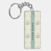 青と赤の花、青、あなたの名前 キーホルダー (正面左)