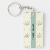 青と赤の花、青、あなたの名前 キーホルダー (正面)