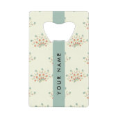 青と赤の花、青、あなたの名前 クレジットカード栓抜き (正面)