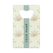 青と赤の花、青、あなたの名前 クレジットカード栓抜き (裏面)